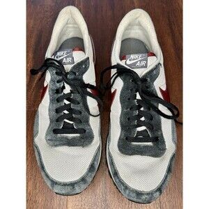 Nike Air Pegasus 83 Gray and Red Suede Trim Size 11 EUC!